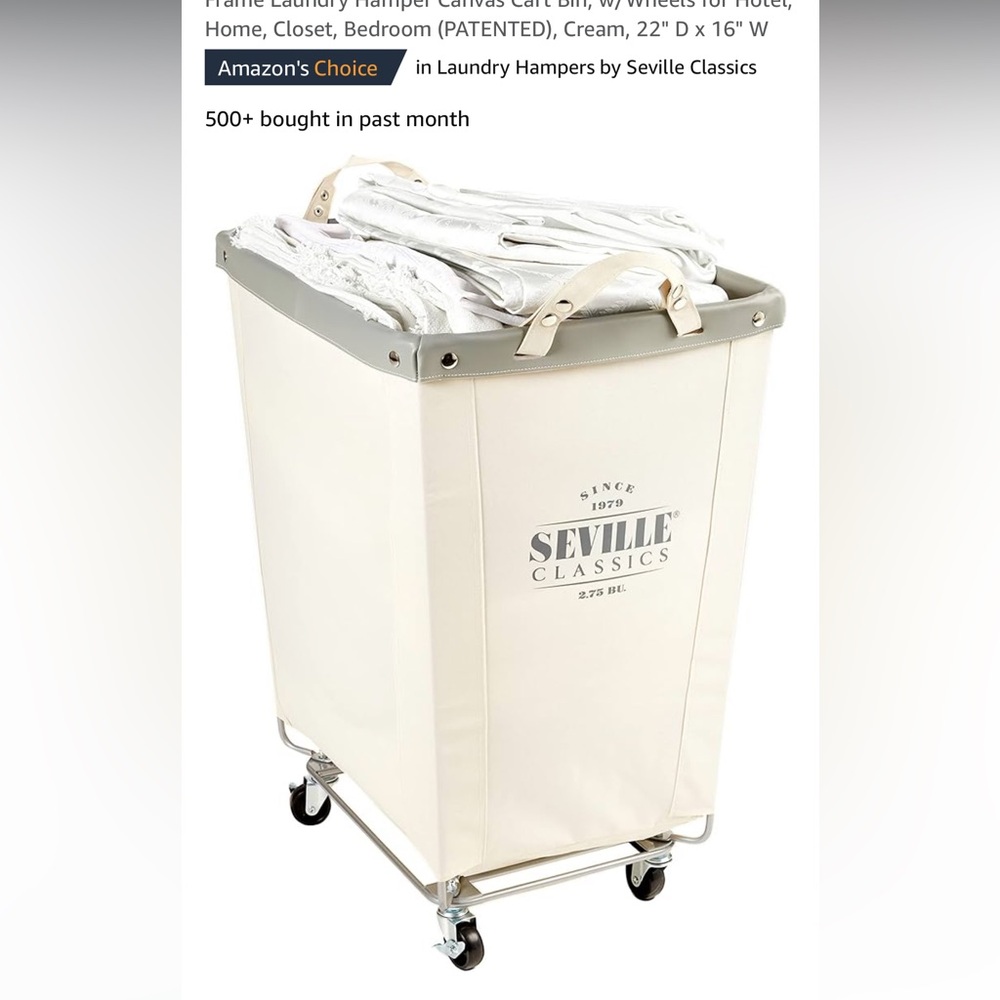 Seville Classics Large Commercial Heavy Duty Laundry Hamper - Brand New!
